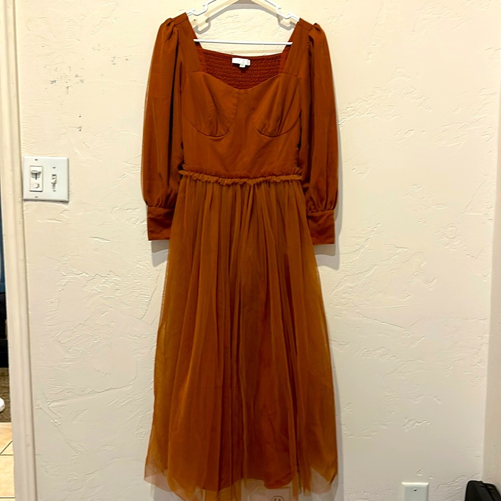 Ivy City Co Rust Midi Dress
